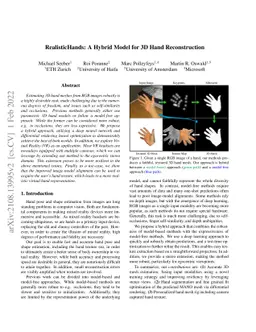 RealisticHands: A Hybrid Model for 3D Hand Reconstruction