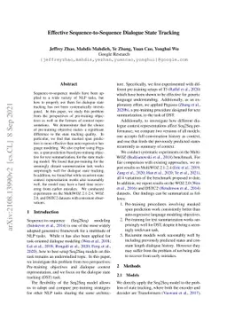 Effective Sequence-to-Sequence Dialogue State Tracking