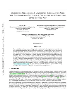 MaterialsAtlas.org: A Materials Informatics Web App Platform for
  Materials Discovery and Survey of State-of-the-Art