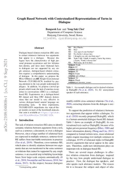 Graph Based Network with Contextualized Representations of Turns in
  Dialogue