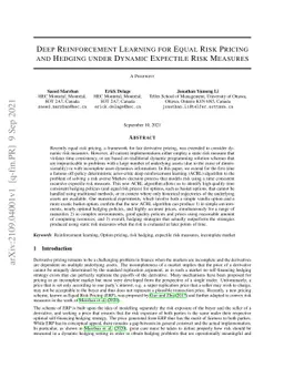 Deep Reinforcement Learning for Equal Risk Pricing and Hedging under
  Dynamic Expectile Risk Measures