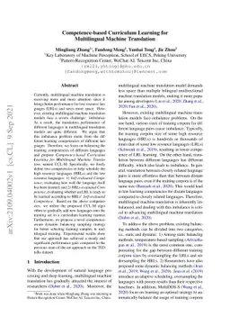 Competence-based Curriculum Learning for Multilingual Machine
  Translation