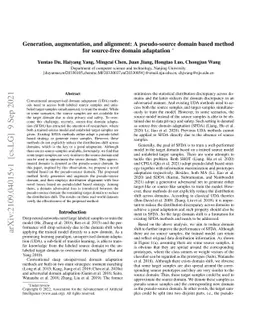 Generation, augmentation, and alignment: A pseudo-source domain based
  method for source-free domain adaptation