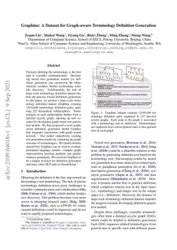 Graphine: A Dataset for Graph-aware Terminology Definition Generation