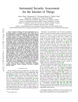 Automated Security Assessment for the Internet of Things