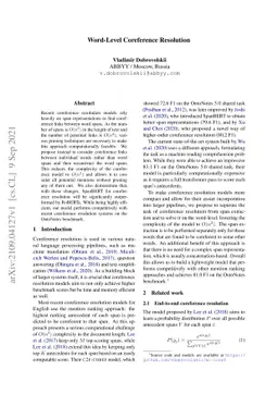 Word-Level Coreference Resolution