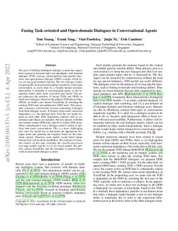 Fusing task-oriented and open-domain dialogues in conversational agents