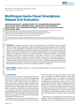Multilingual Audio-Visual Smartphone Dataset And Evaluation
