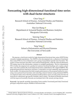 Forecasting high-dimensional functional time series with dual-factor
  structures