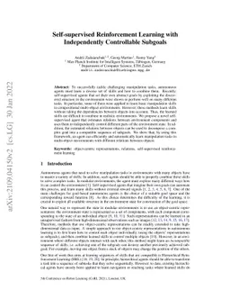 Self-supervised Reinforcement Learning with Independently Controllable
  Subgoals