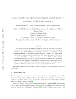 Lexico-semantic and affective modelling of Spanish poetry: A
  semi-supervised learning approach