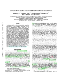 Towards Transferable Adversarial Attacks on Vision Transformers