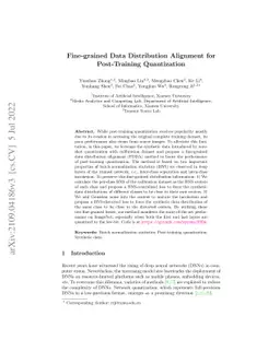 Fine-grained Data Distribution Alignment for Post-Training Quantization
