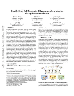 Double-Scale Self-Supervised Hypergraph Learning for Group
  Recommendation