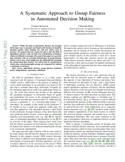 A Systematic Approach to Group Fairness in Automated Decision Making