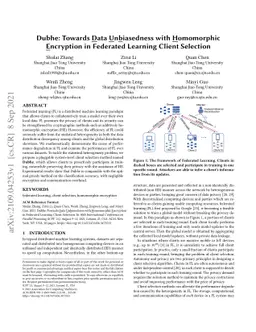 Dubhe: Towards Data Unbiasedness with Homomorphic Encryption in
  Federated Learning Client Selection