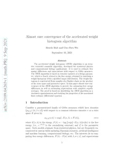 Almost sure convergence of the accelerated weight histogram algorithm