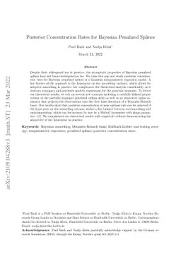 Posterior Concentration Rates for Bayesian Penalized Splines