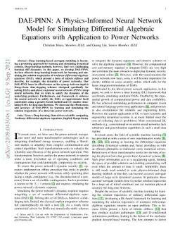 DAE-PINN: A Physics-Informed Neural Network Model for Simulating
  Differential-Algebraic Equations with Application to Power Networks