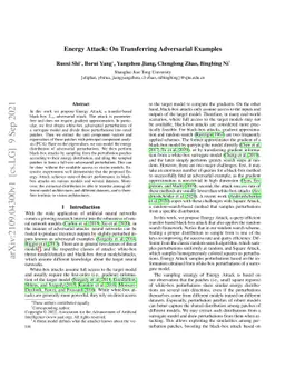 Energy Attack: On Transferring Adversarial Examples
