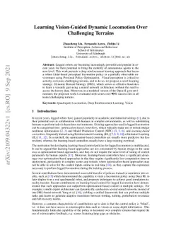 Learning Vision-Guided Dynamic Locomotion Over Challenging Terrains
