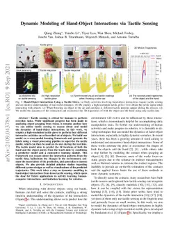 Dynamic Modeling of Hand-Object Interactions via Tactile Sensing