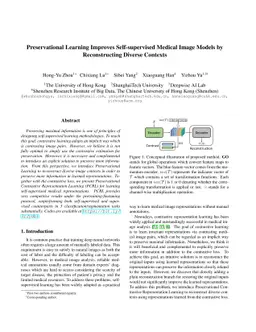 Preservational Learning Improves Self-supervised Medical Image Models by
  Reconstructing Diverse Contexts