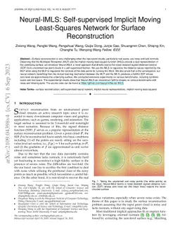 Neural-IMLS: Self-supervised Implicit Moving Least-Squares Network for
  Surface Reconstruction