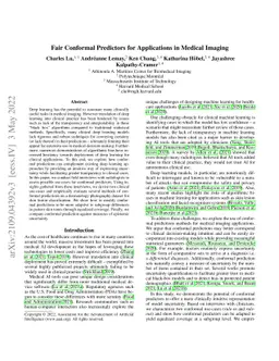 Fair Conformal Predictors for Applications in Medical Imaging