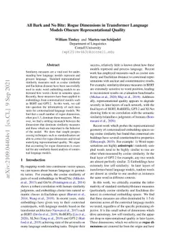 All Bark and No Bite: Rogue Dimensions in Transformer Language Models
  Obscure Representational Quality