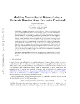 Modeling Massive Spatial Datasets Using a Conjugate Bayesian Linear
  Regression Framework