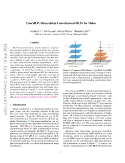 ConvMLP: Hierarchical Convolutional MLPs for Vision