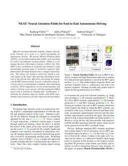 NEAT: Neural Attention Fields for End-to-End Autonomous Driving