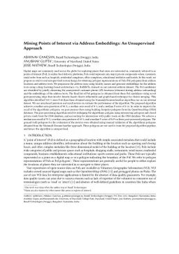 Mining Points of Interest via Address Embeddings: An Unsupervised
  Approach