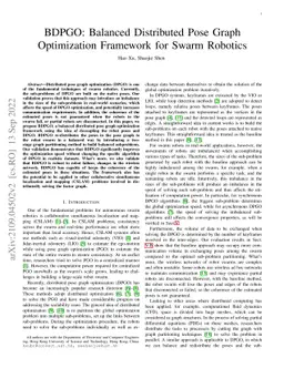 BDPGO: Balanced Distributed Pose Graph Optimization Framework for Swarm
  Robotics