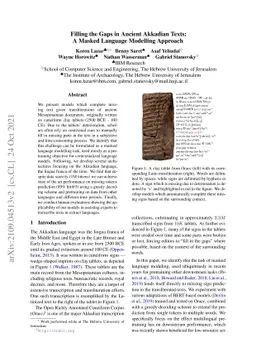 Filling the Gaps in Ancient Akkadian Texts: A Masked Language Modelling
  Approach