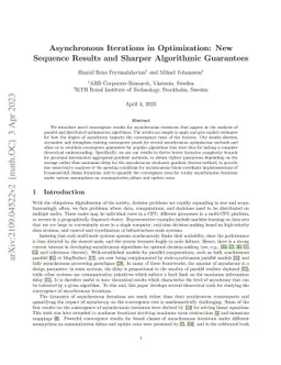 Asynchronous Iterations in Optimization: New Sequence Results and
  Sharper Algorithmic Guarantees