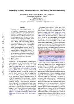Identifying Morality Frames in Political Tweets using Relational
  Learning