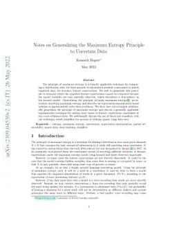 Notes on Generalizing the Maximum Entropy Principle to Uncertain Data