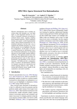 SPECTRA: Sparse Structured Text Rationalization