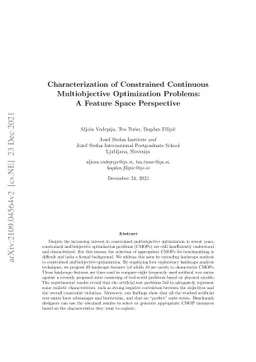 Characterization of Constrained Continuous Multiobjective Optimization
  Problems: A Feature Space Perspective