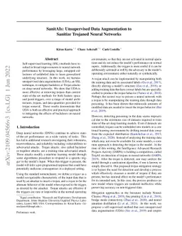 SanitAIs: Unsupervised Data Augmentation to Sanitize Trojaned Neural
  Networks