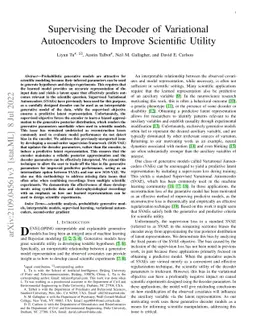 Supervising the Decoder of Variational Autoencoders to Improve
  Scientific Utility