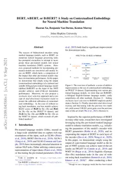 BERT, mBERT, or BiBERT? A Study on Contextualized Embeddings for Neural
  Machine Translation