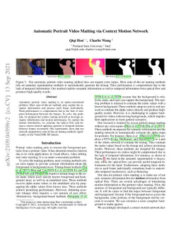Automatic Portrait Video Matting via Context Motion Network