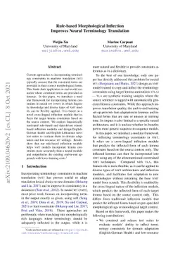 Rule-based Morphological Inflection Improves Neural Terminology
  Translation