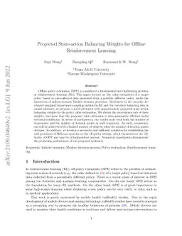 Projected State-action Balancing Weights for Offline Reinforcement
  Learning