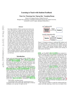 Learning to Teach with Student Feedback