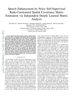 Speech Enhancement by Noise Self-Supervised Rank-Constrained Spatial
  Covariance Matrix Estimation via Independent Deeply Learned Matrix Analysis