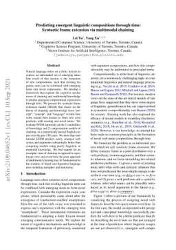 Predicting emergent linguistic compositions through time: Syntactic
  frame extension via multimodal chaining